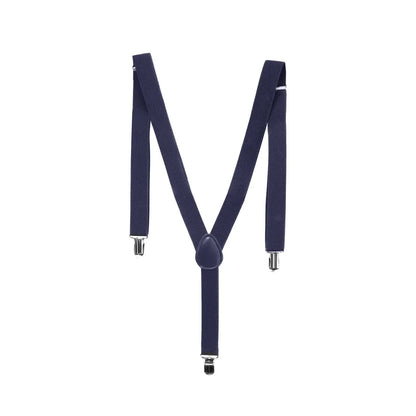Mens Suspenders Braces Adjustable Strong Clip On Elastic Formal Wedding Slim - Grey