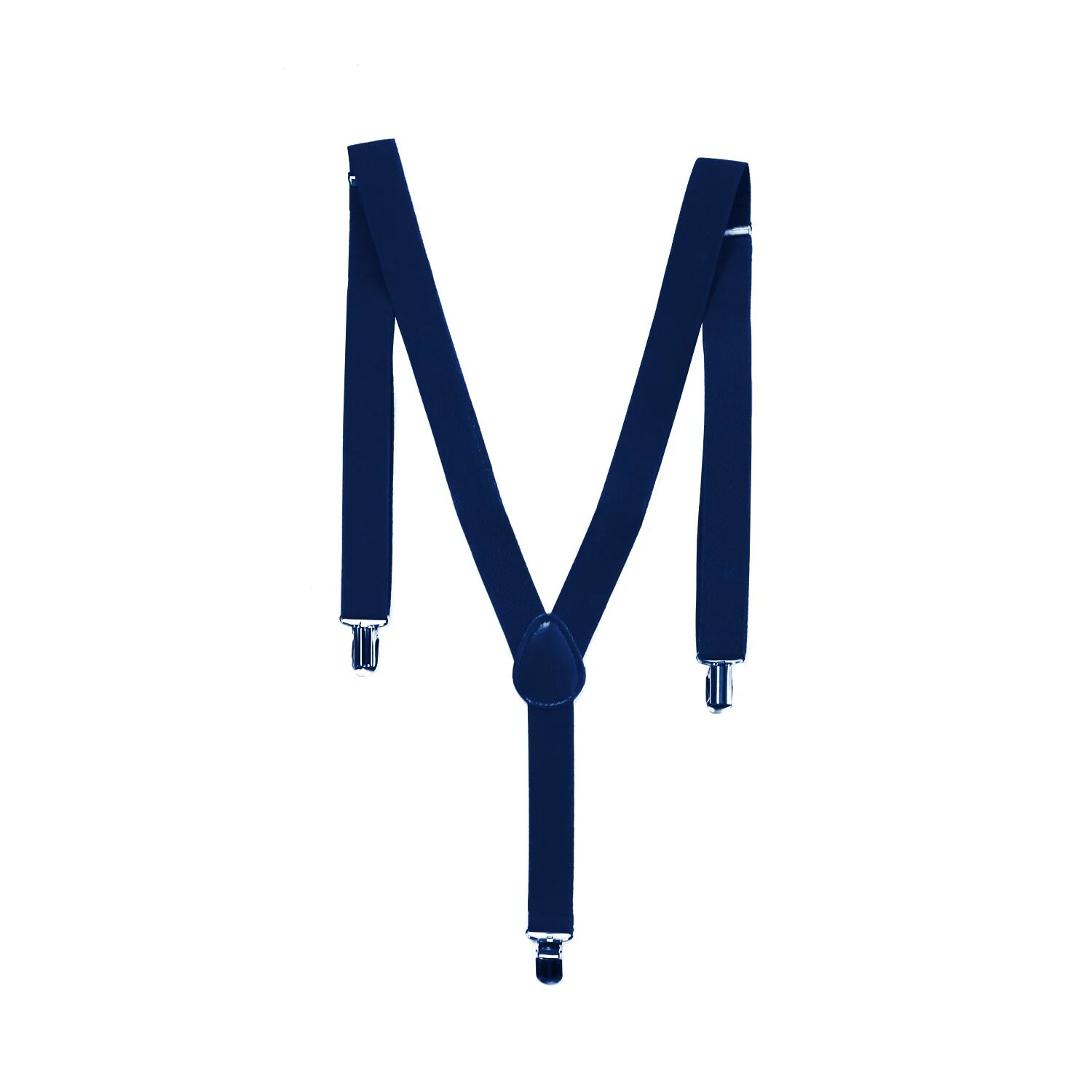 Mens Suspenders Braces Adjustable Strong Clip On Elastic Formal Wedding Slim - Navy Blue Secondary image