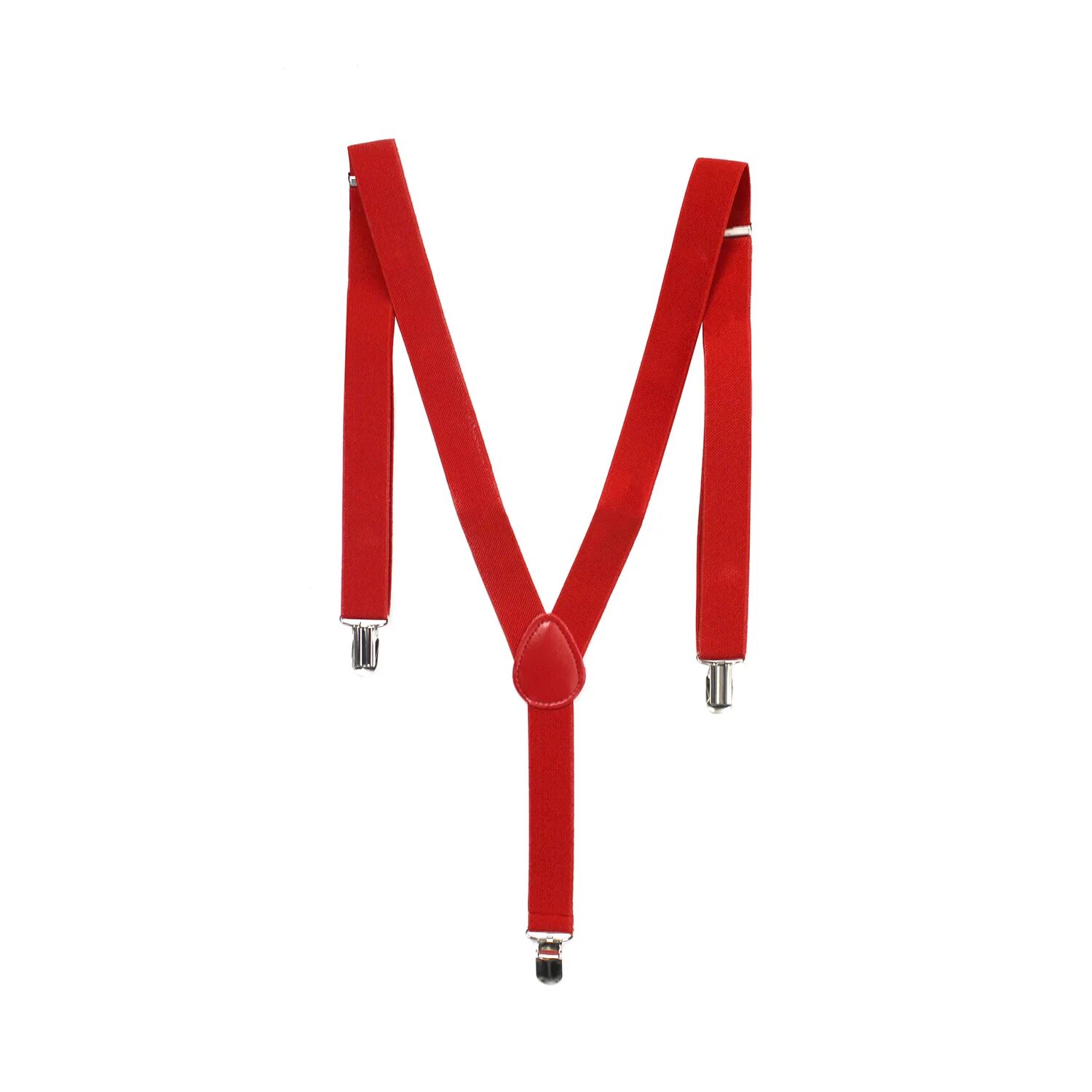 Mens Suspenders Braces Adjustable Strong Clip On Elastic Formal Wedding Slim - Red Secondary image