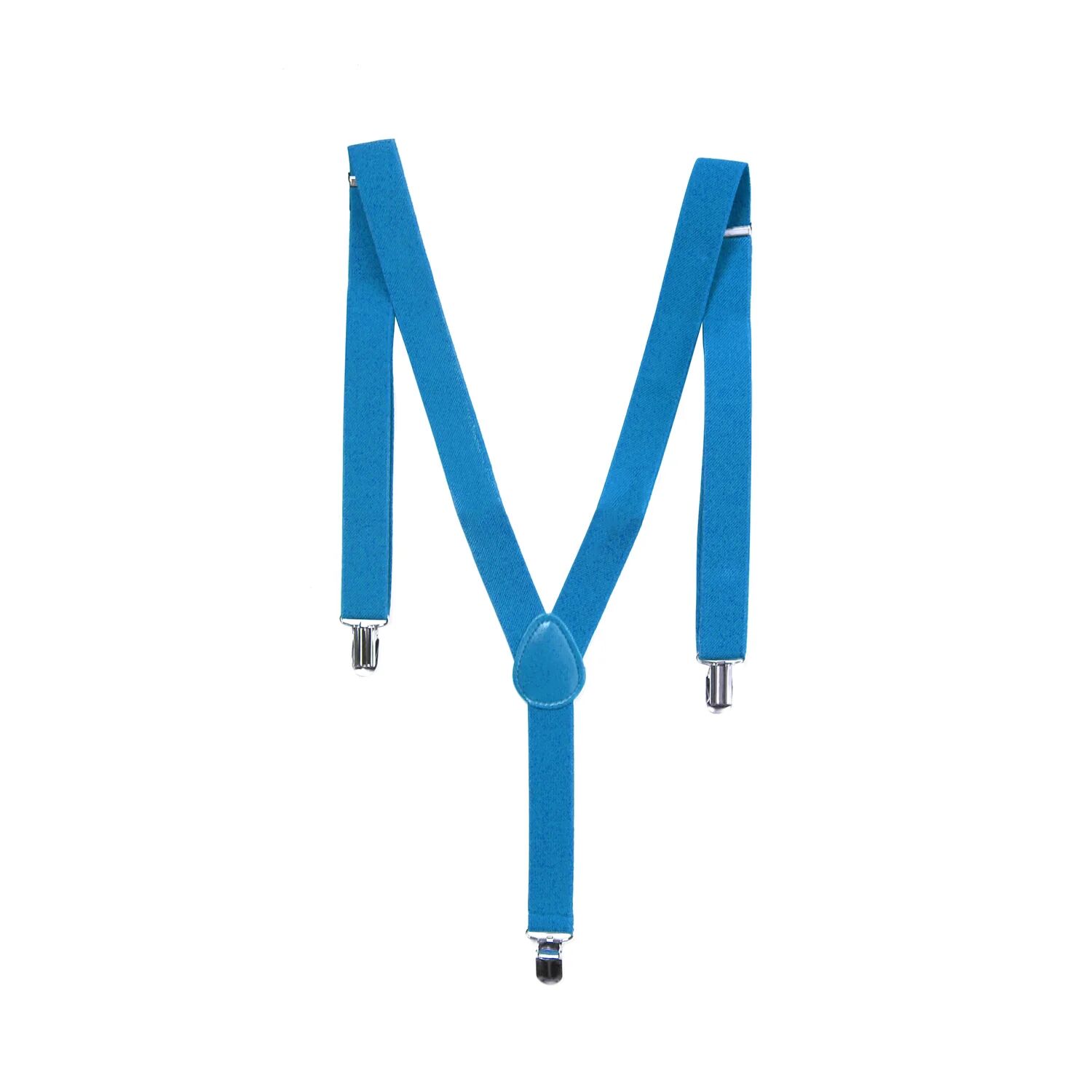 Mens Suspenders Braces Adjustable Strong Clip On Elastic Formal Wedding Slim - Sky Blue Secondary image