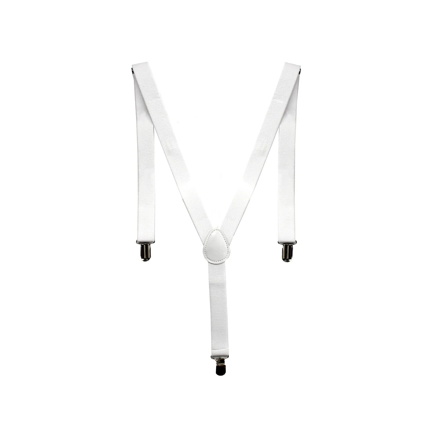 Mens Suspenders Braces Adjustable Strong Clip On Elastic Formal Wedding Slim - White Secondary image