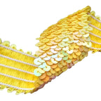 SEQUIN SUSPENDERS Unisex Adjustable Braces Clip On Elastic Y-Back  - Yellow