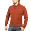 100% SHETLAND WOOL Half Zip Up Knit JUMPER Pullover Mens Sweater Knitted - Rust (54) - 5XL