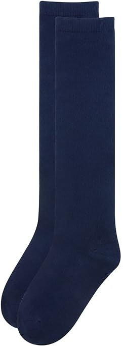1x Pair School Uniform Knee High Socks Cotton Rich Girls Boys Kids - Navy - 2-8 (10-12 Years Old) Main image