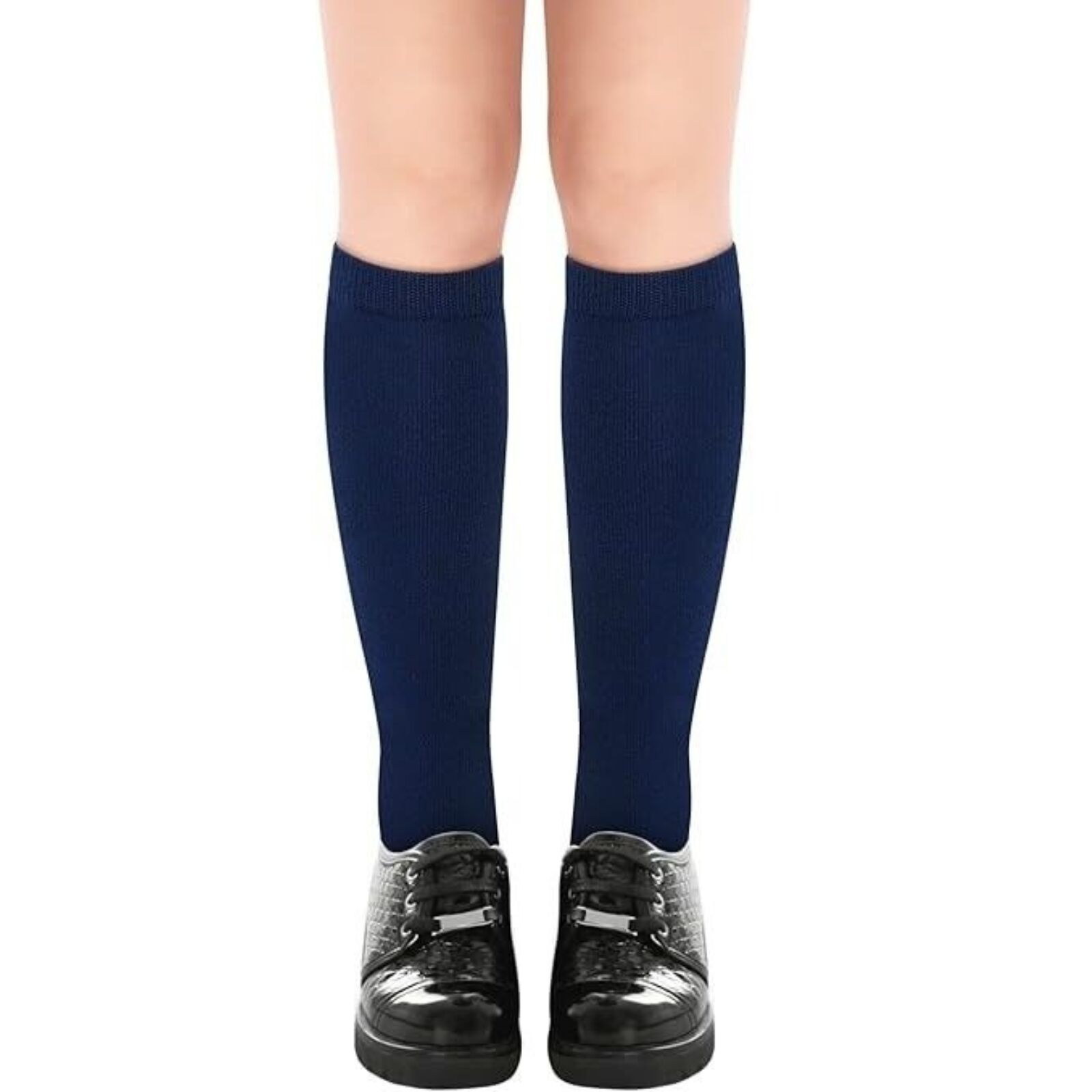1x Pair School Uniform Knee High Socks Cotton Rich Girls Boys Kids - Navy - 2-8 (10-12 Years Old) Secondary image