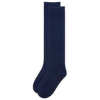 1x Pair School Uniform Knee High Socks Cotton Rich Girls Boys Kids - Navy - 9-12 (5-8 Years Old)