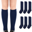 6x Pairs School Uniform Knee High Socks Cotton Rich Girls Boys Kids Bulk - Navy - 13-3 (8-10 Years Old)