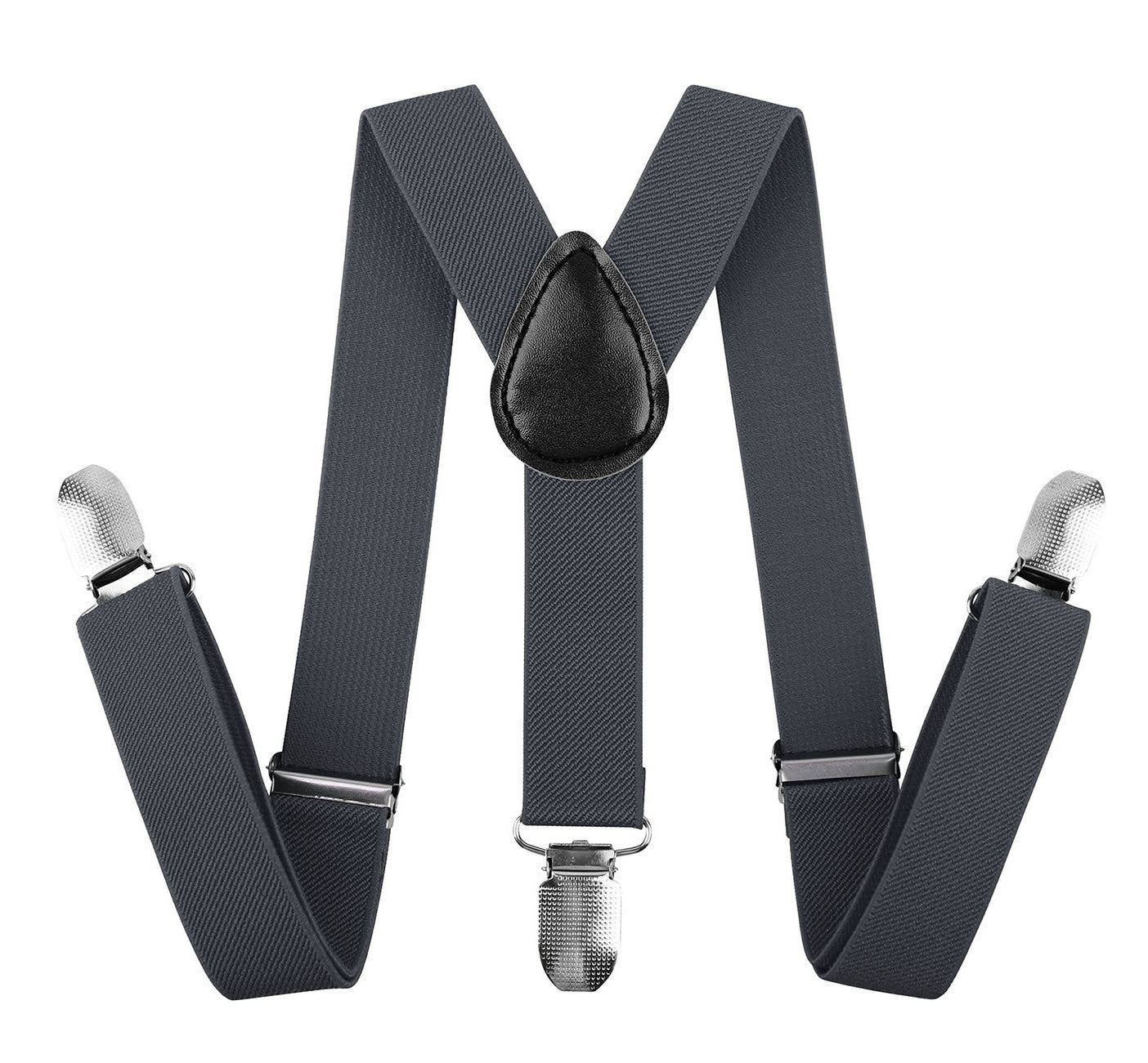 35mm WIDE SUSPENDERS Mens Adjustable Braces Clip On Trouser Elastic Y-Back - Black Main image
