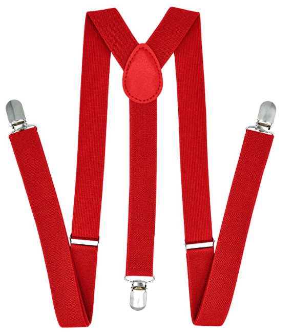 35mm WIDE SUSPENDERS Mens Adjustable Braces Clip On Trouser Elastic Y-Back - Red Secondary image