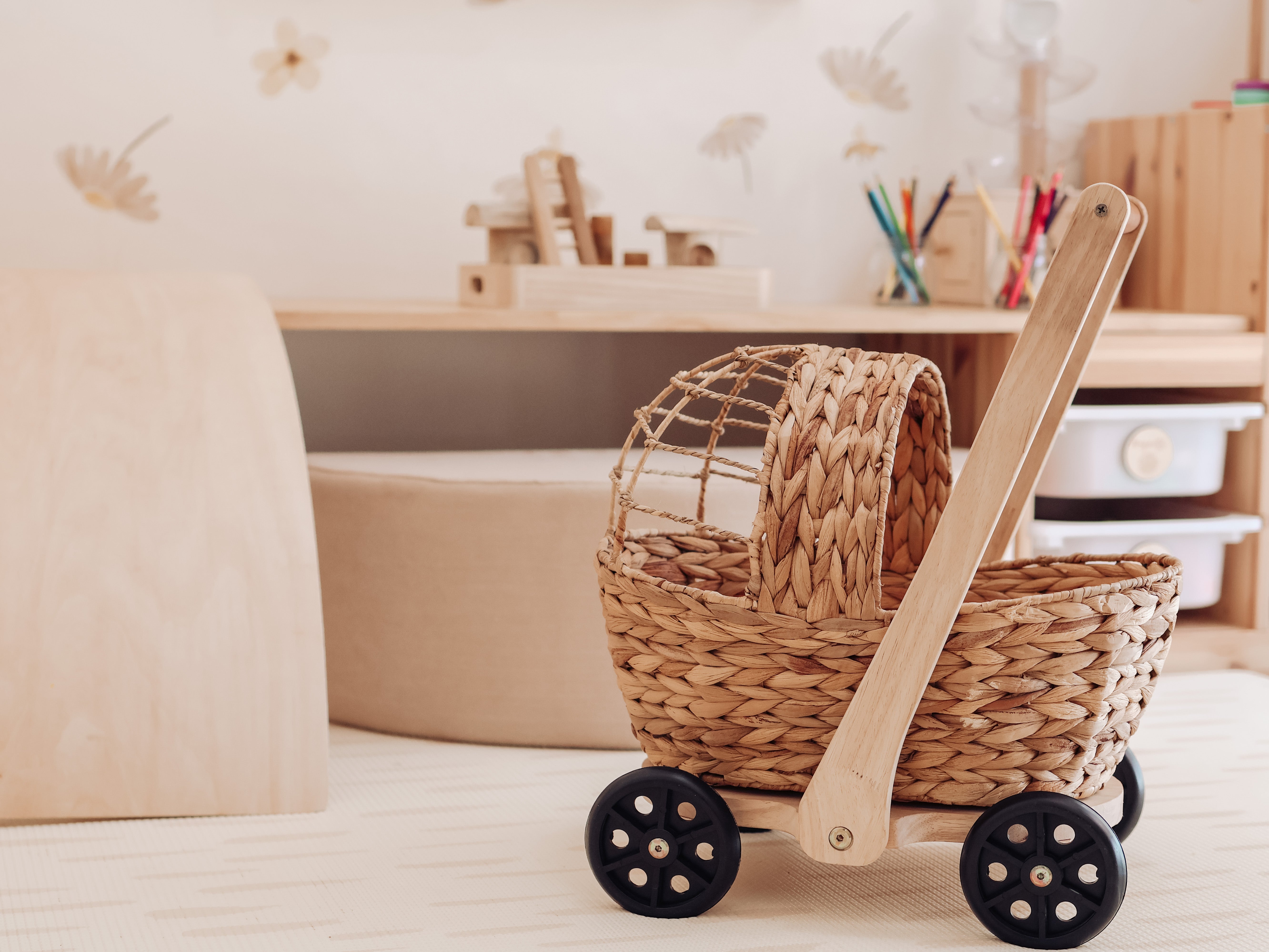Water Hyacinth Doll Pram walker and play set Main image