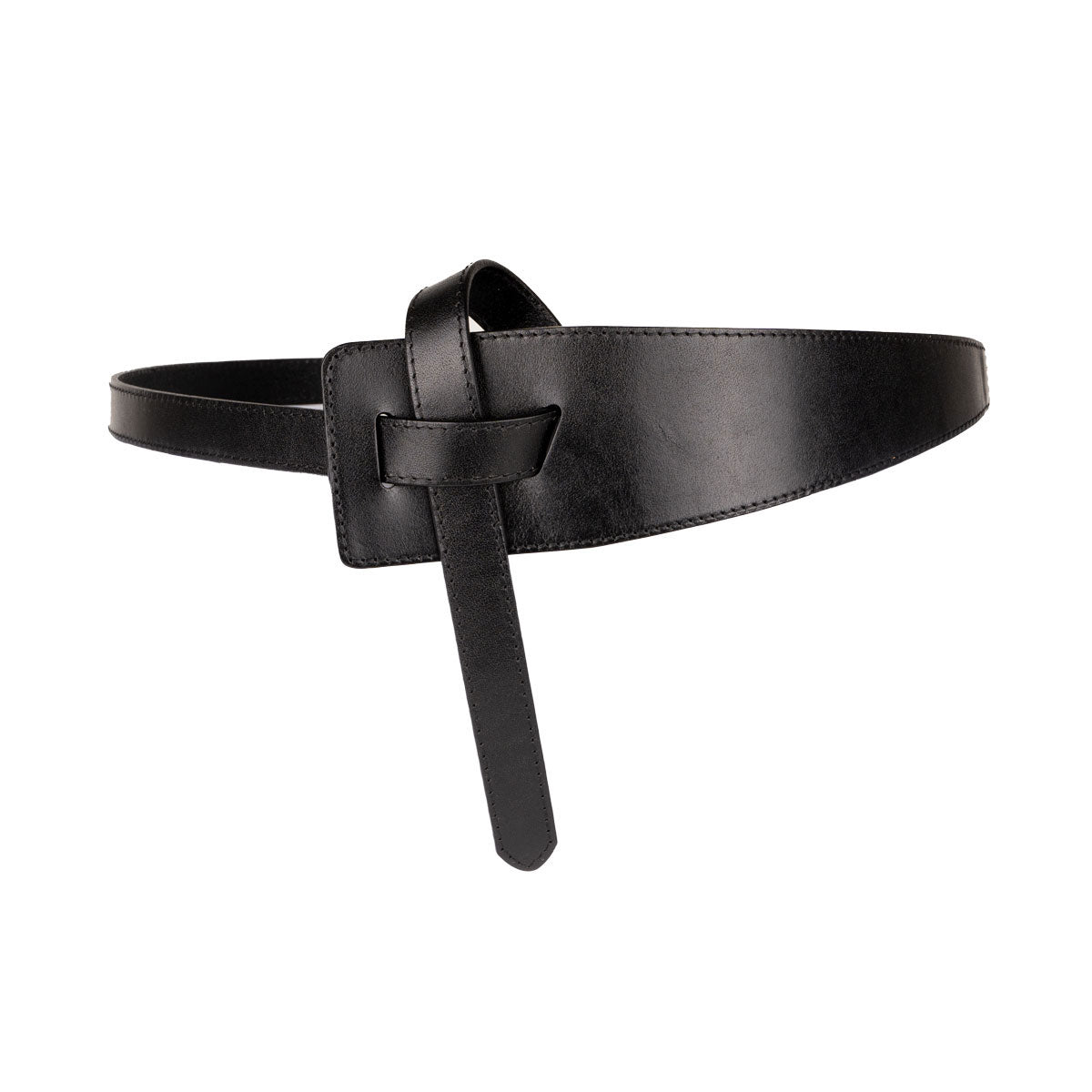 Peroz Ivy Women's Black Leather Knot Belt Secondary image