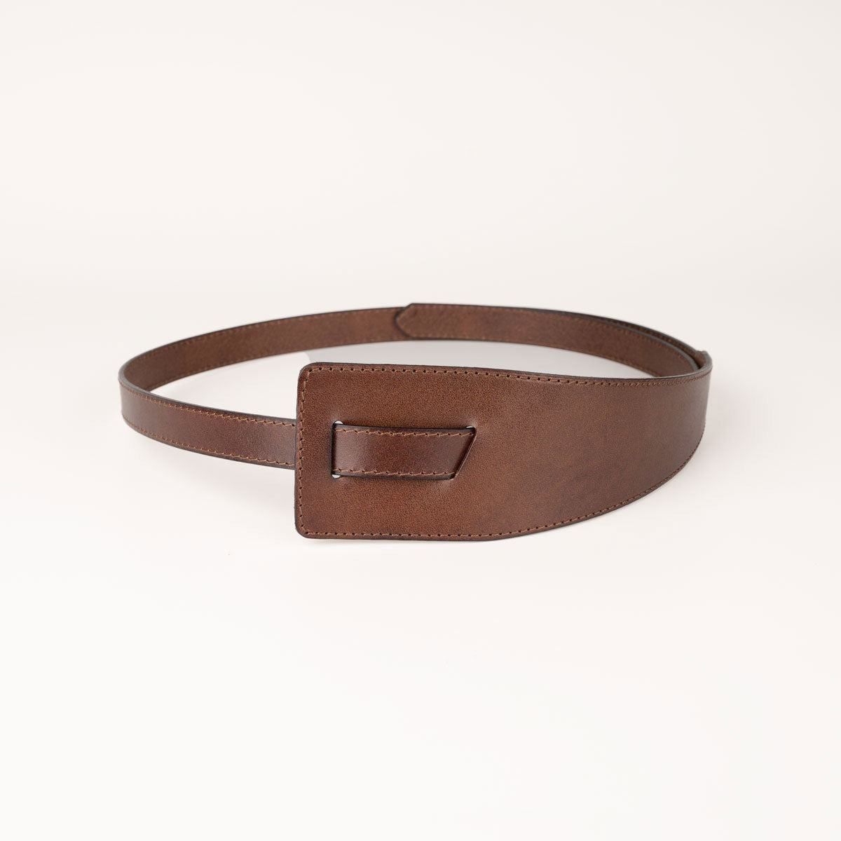Peroz Ivy Women's Brown Leather Knot Belt Main image