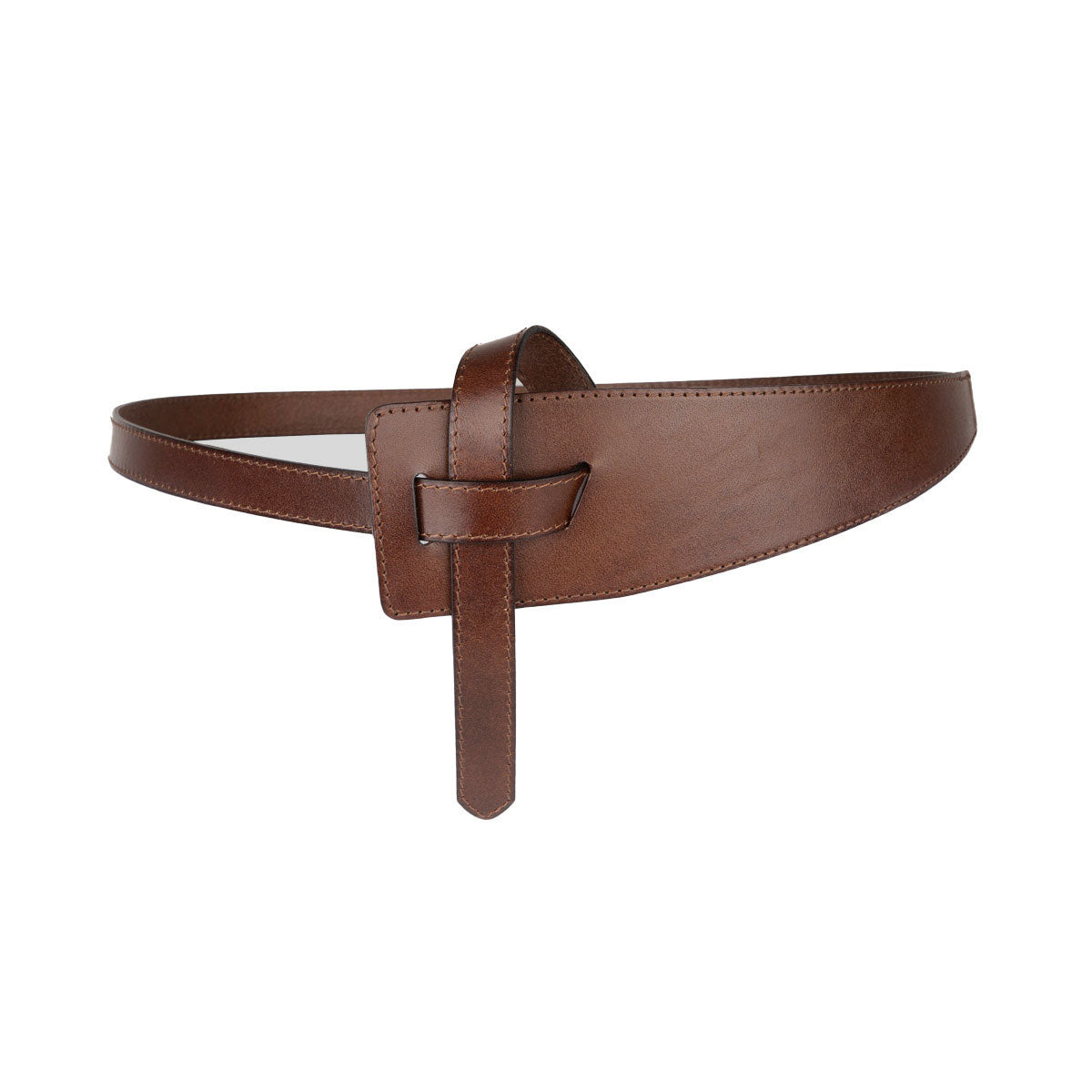 Peroz Ivy Women's Brown Leather Knot Belt Secondary image
