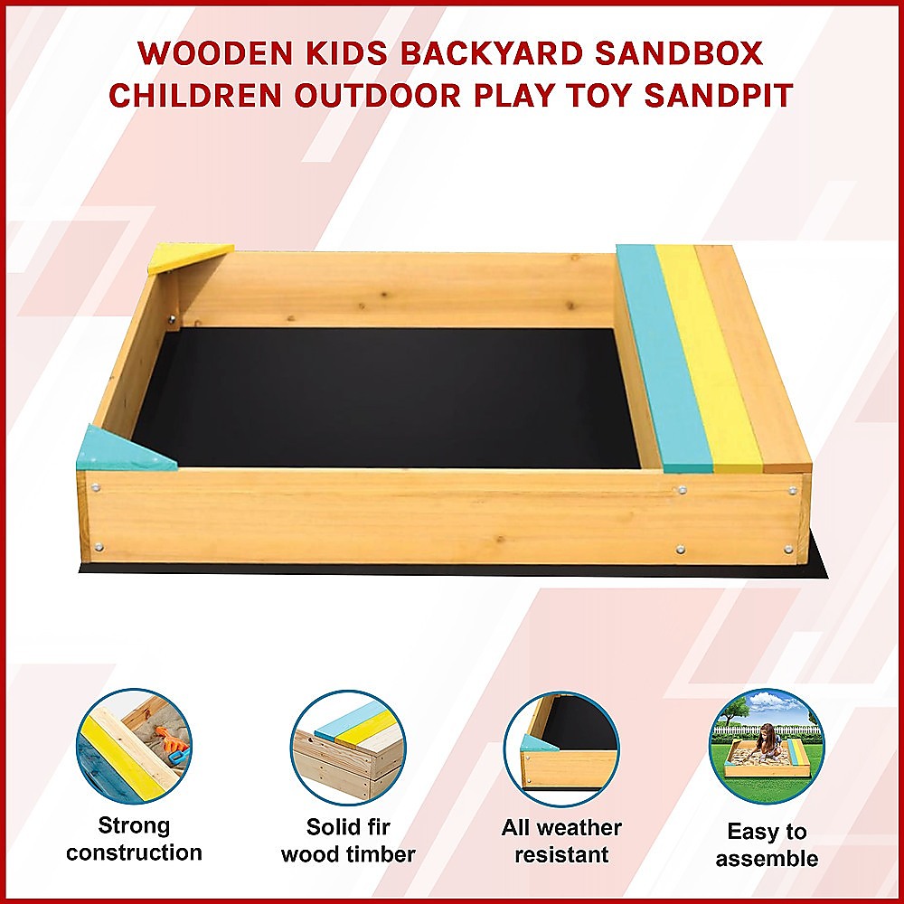 Wooden Kids Backyard Sandbox Children Outdoor Play Toy Sandpit Secondary image
