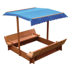 Kids Wooden Toy Sandpit with Canopy