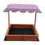 Kids Wooden Toy Sandpit with Adjustable Canopy