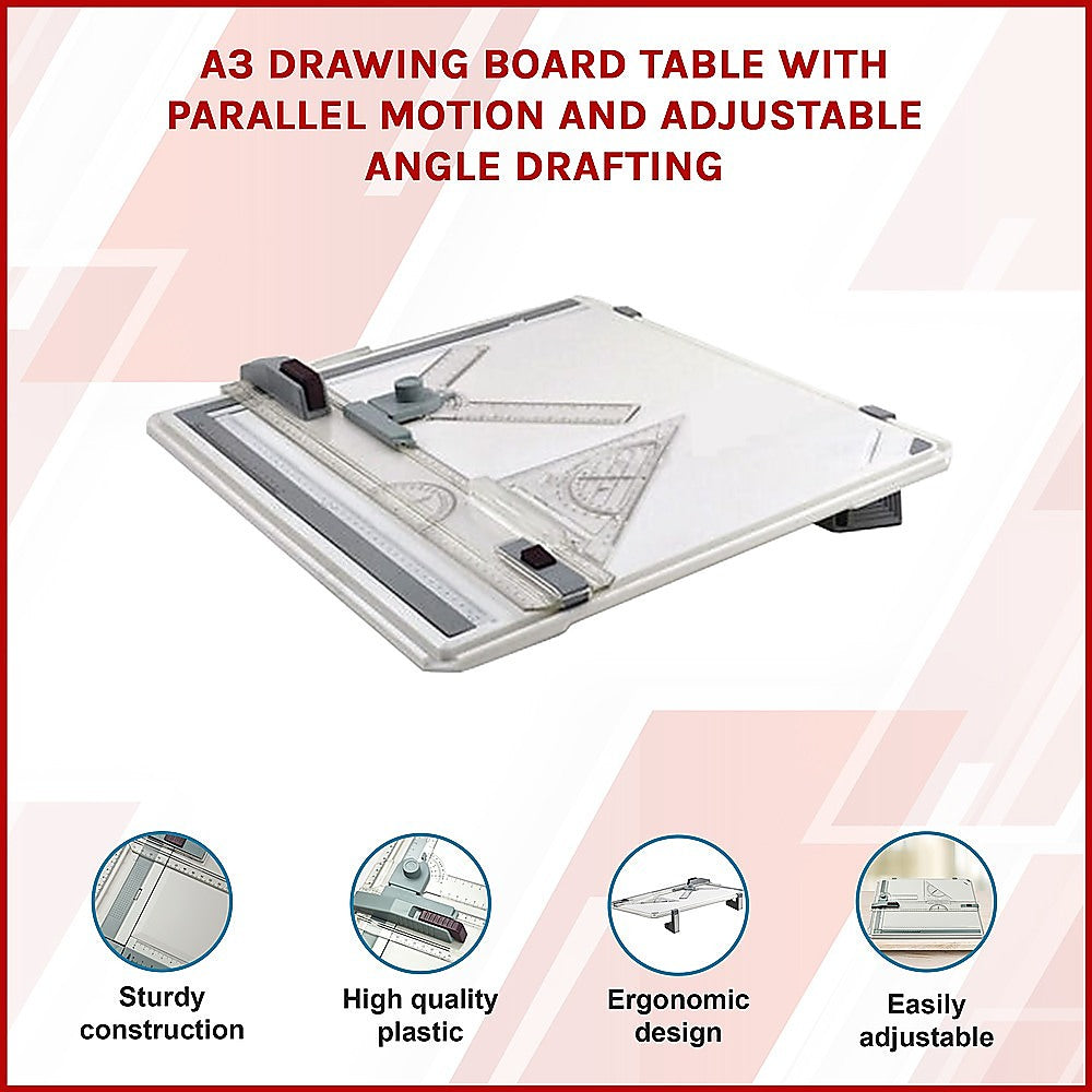 A3 Drawing Board Table with Parallel Motion and Adjustable Angle Drafting Secondary image