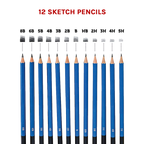 Art Sketch Pencils Oil Drawing Colouring Graphite Charcoal Pencil Set 72pcs/set