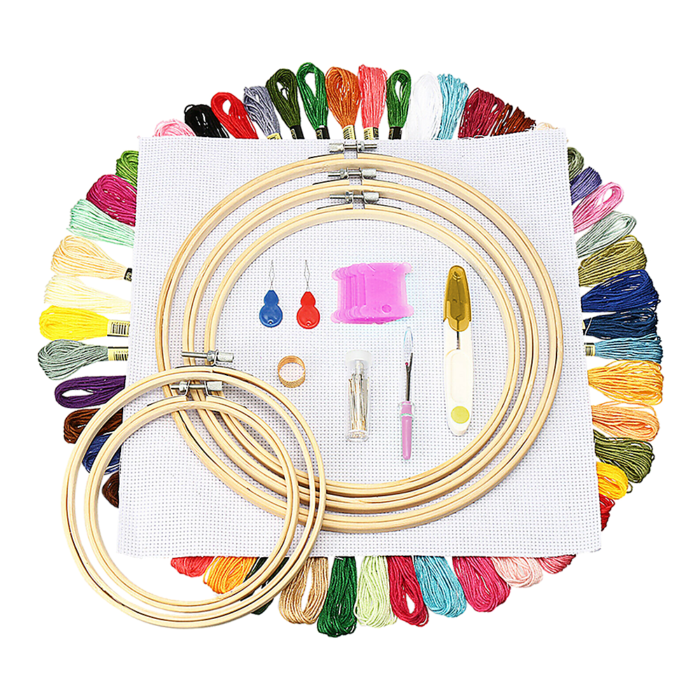 Embroidery Starter Kit Cross Stitch Kit DIY Hand Craft Stitch 50 Color Kit Main image