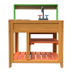 Childrens Outdoor Play Mud Kitchen Sand Pit with Display Shelf