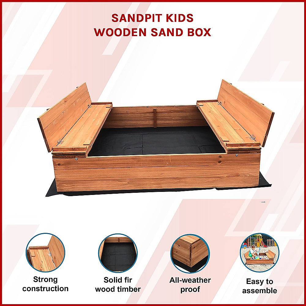 Sandpit Kids Wooden Sand box Secondary image