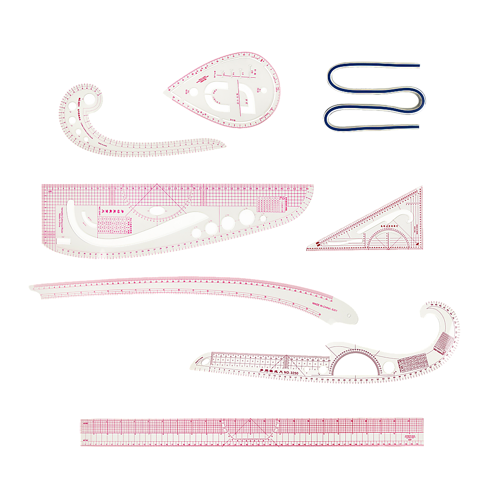 9pc French Curve Ruler Set DIY Sewing Pattern Measuring Tool for Dressmaker Main image