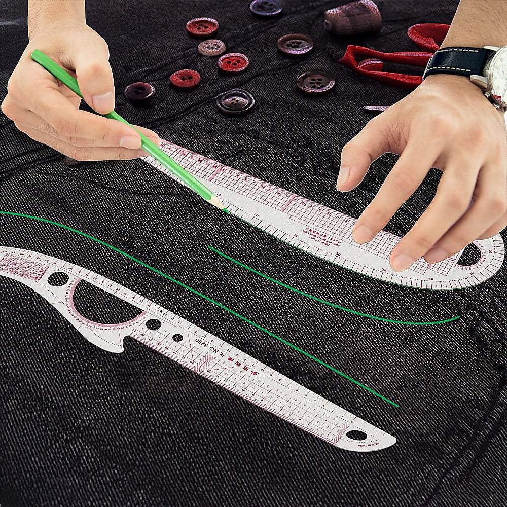 9pc French Curve Ruler Set DIY Sewing Pattern Measuring Tool for Dressmaker Secondary image