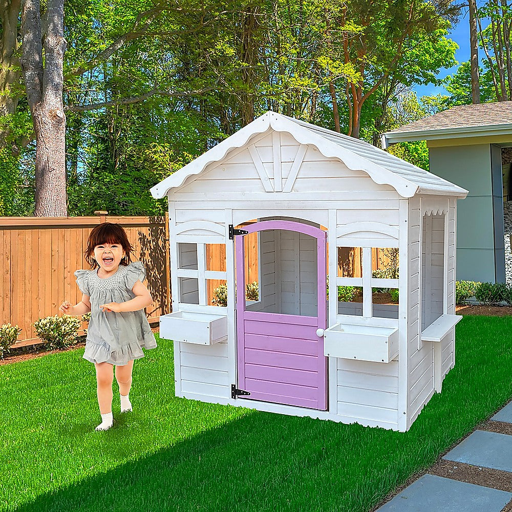 Cubby House Kids Wooden Outdoor Playhouse Cottage Play Children Timber Secondary image