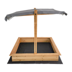 Kids Wooden Toy Sandpit with Adjustable Canopy