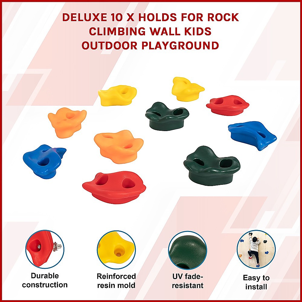 Deluxe 10 x Holds for Rock Climbing Wall Kids Outdoor Playground Secondary image