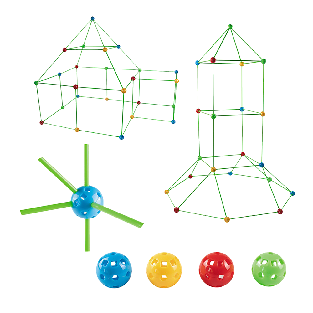 217pcs Kids Construction Fort Building Kit Castles 3D Play House Tent Toys Main image