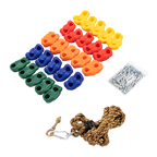 Jungle Gym Rock Climbing Holds Kids Wall Mounting Hardware Knotted Rope 25 Handles Playground