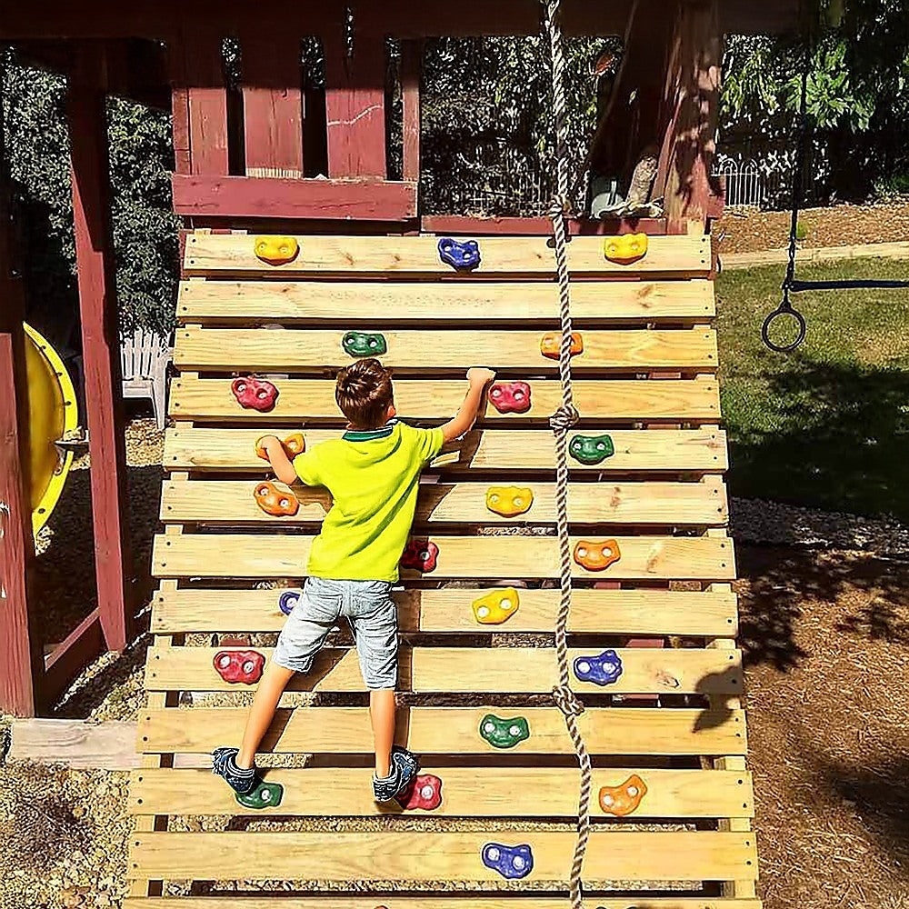 Jungle Gym Rock Climbing Holds Kids Wall Mounting Hardware Knotted Rope 25 Handles Playground Secondary image