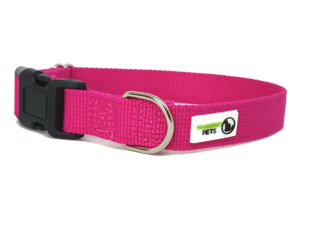 100% Pure Bamboo Fibre Dog Collar Plastic Buckle - Moondidley Pets X-Small Pink Secondary image