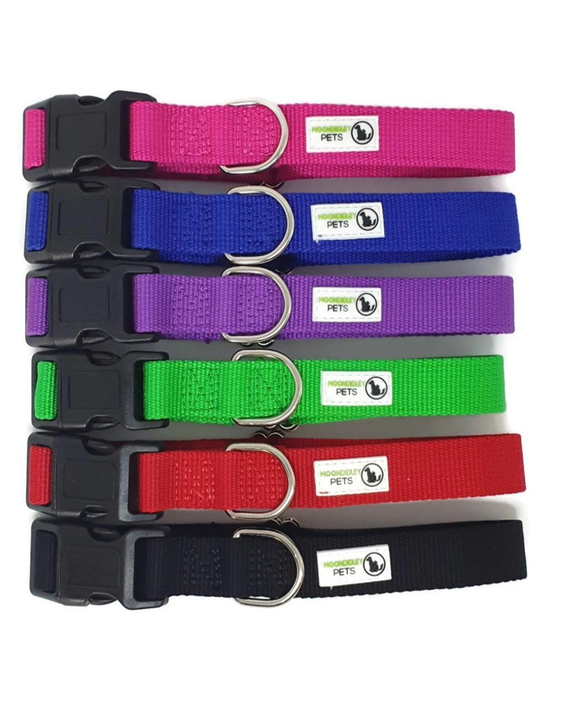 100% Pure Bamboo Fibre Dog Collar Plastic Buckle - Moondidley Pets X-Small Black Main image