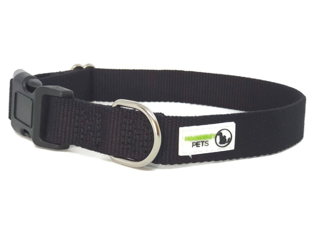 100% Pure Bamboo Fibre Dog Collar Plastic Buckle - Moondidley Pets X-Small Black Secondary image