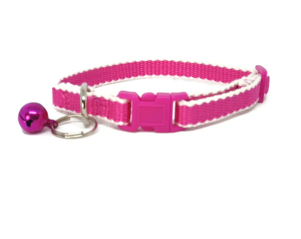 100% Pure Bamboo Fibre Cat Collar Plastic Buckle Pink - Moondidley Pets Secondary image