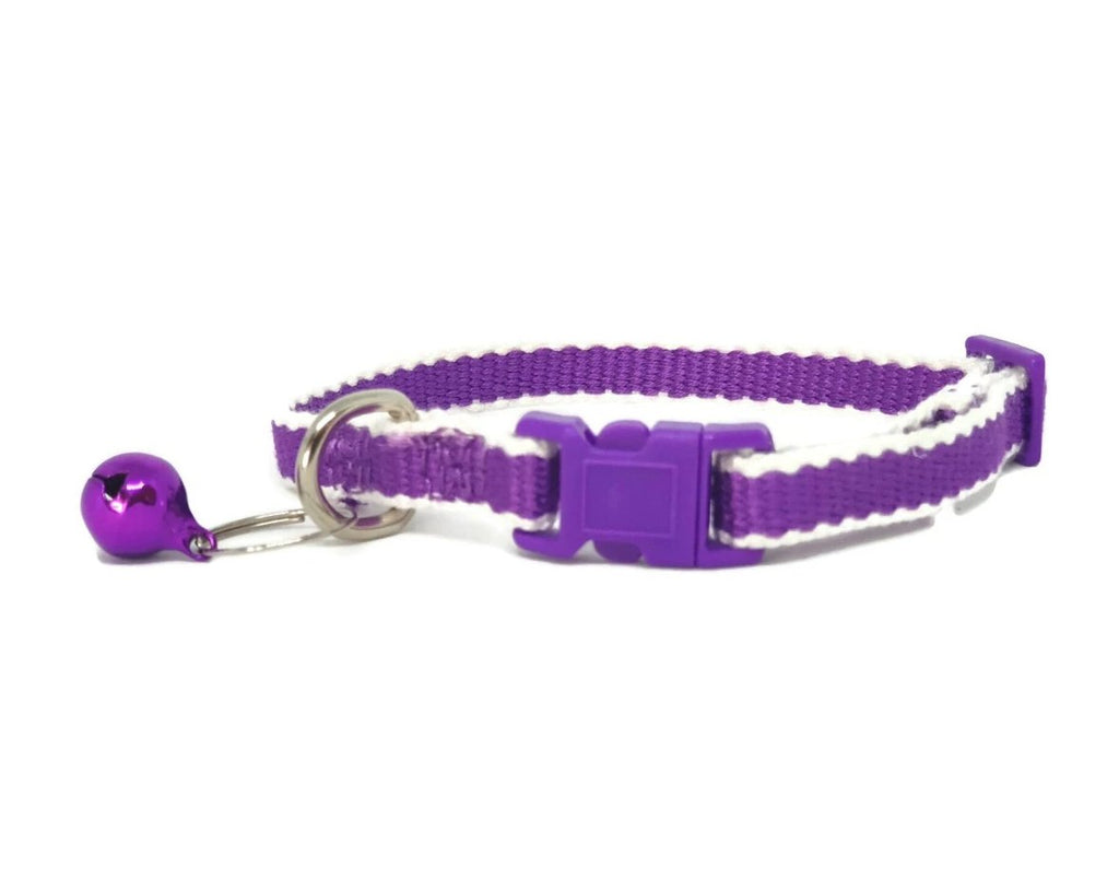 100% Pure Bamboo Fibre Cat Collar Plastic Buckle Purple - Moondidley Pets Secondary image