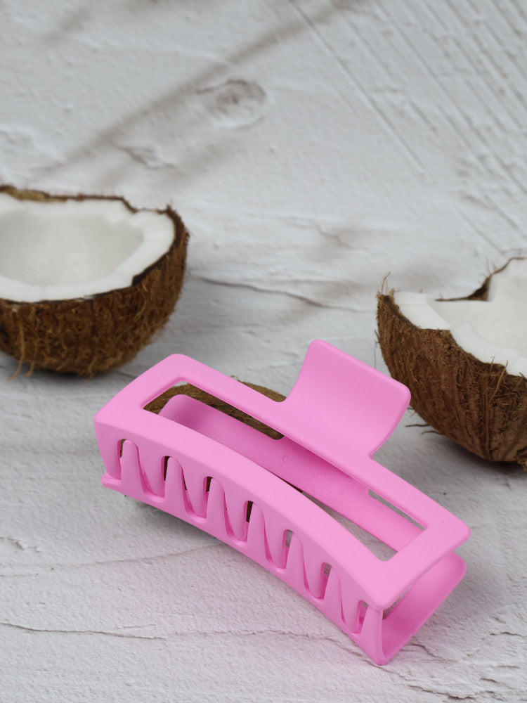 Claw Clip - Jumbo Elongated Rectangle - Pink Main image