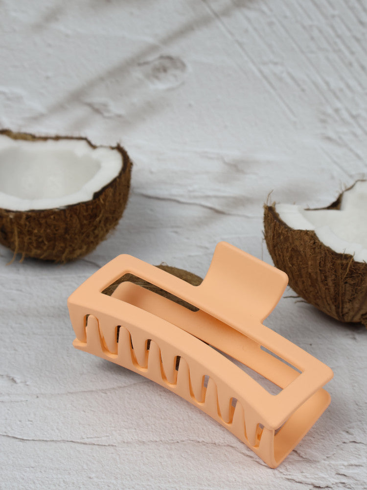 Claw Clip - Jumbo Elongated Rectangle - Peach Main image