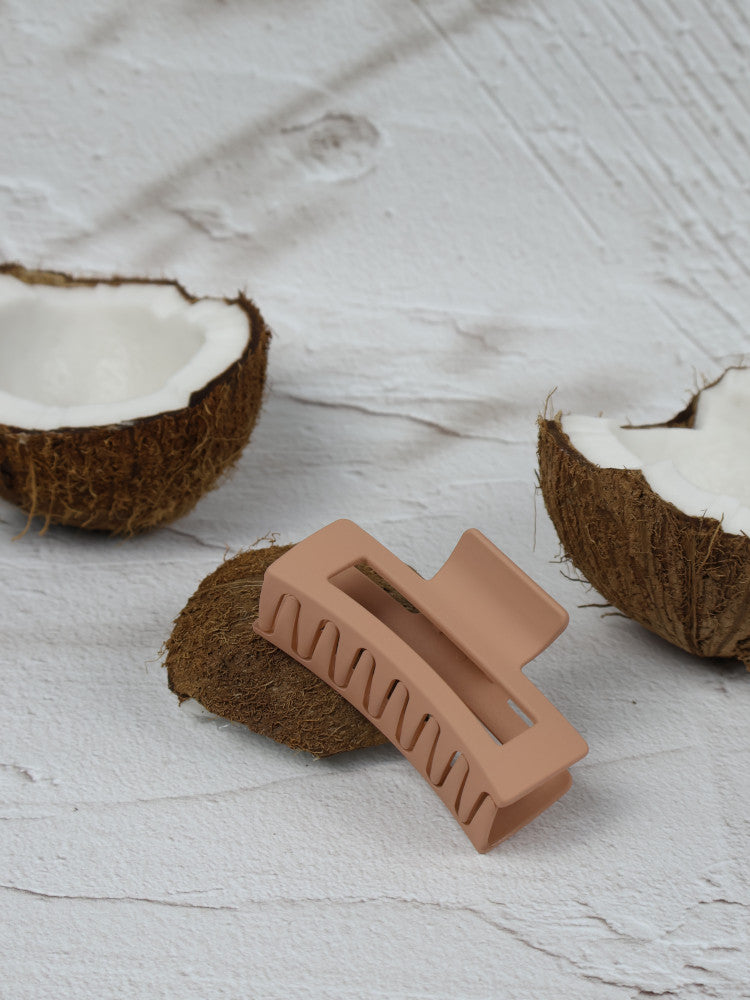 Claw Clip - Elongated Rectangle - Clay Main image