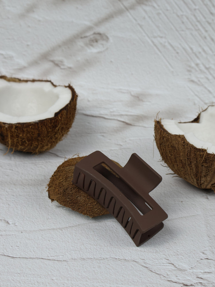 Claw Clip - Elongated Rectangle - Chocolate Main image