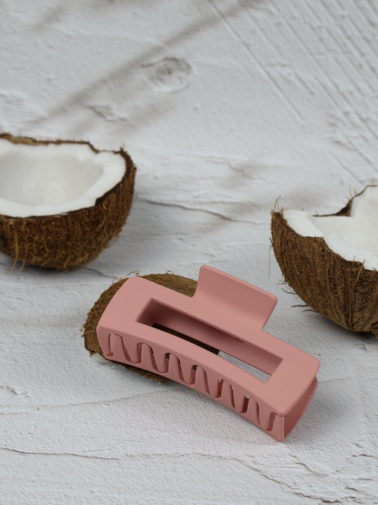 Claw Clip - Medium Elongated Rectangle - Pink Lemonade Main image