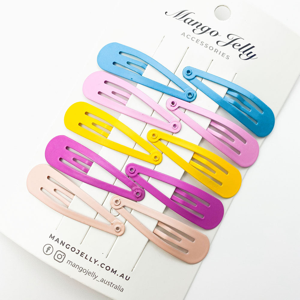 MANGO JELLY Everyday Snap Hair Clips (5cm) - Pop - Twin Pack Main image