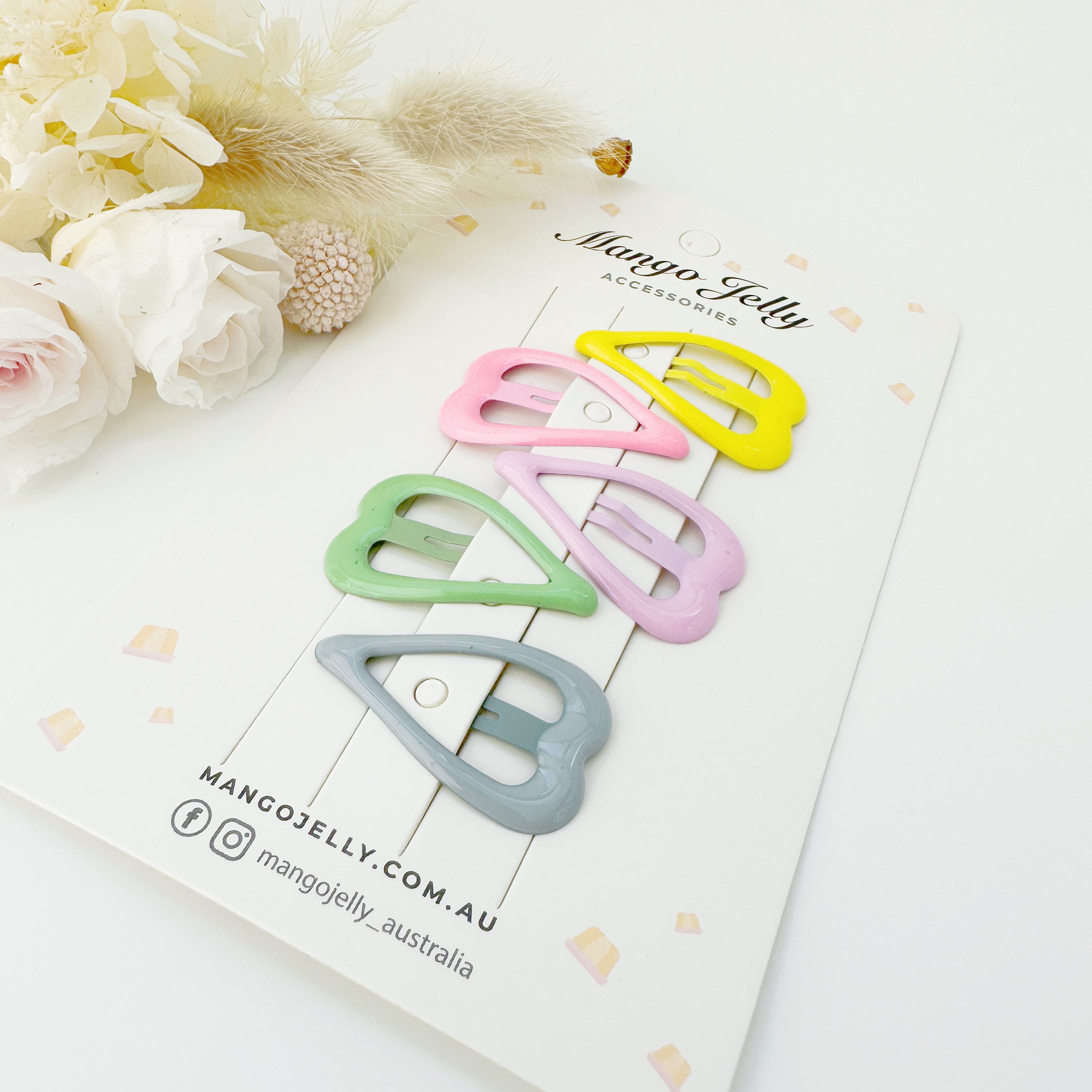 MANGO JELLY Butter Cream Hair Clips Collection - Candy Heart shape - One Pack Secondary image