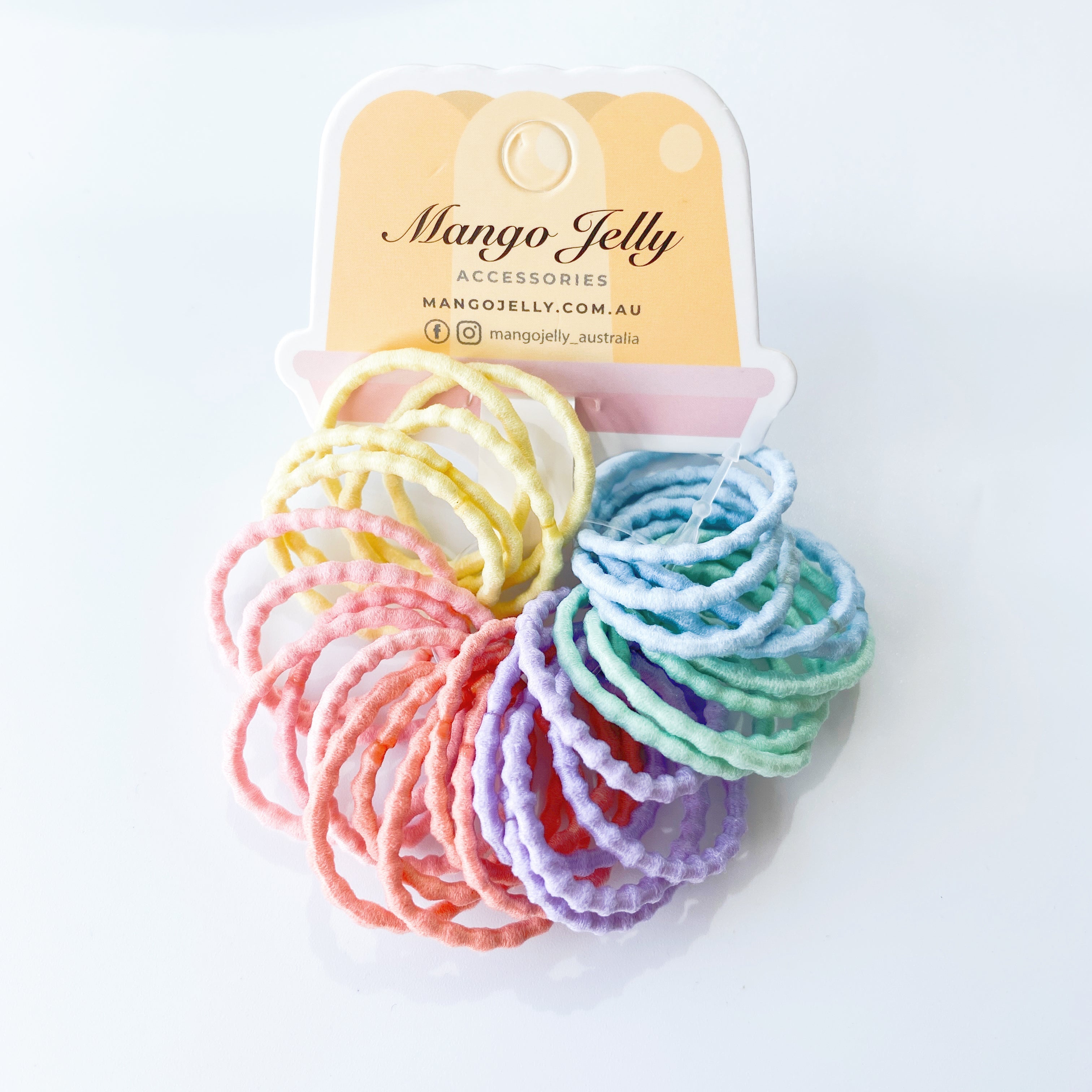 MANGO JELLY Kids Hair Ties (3cm) - Bubbly Candy - Three Pack Secondary image
