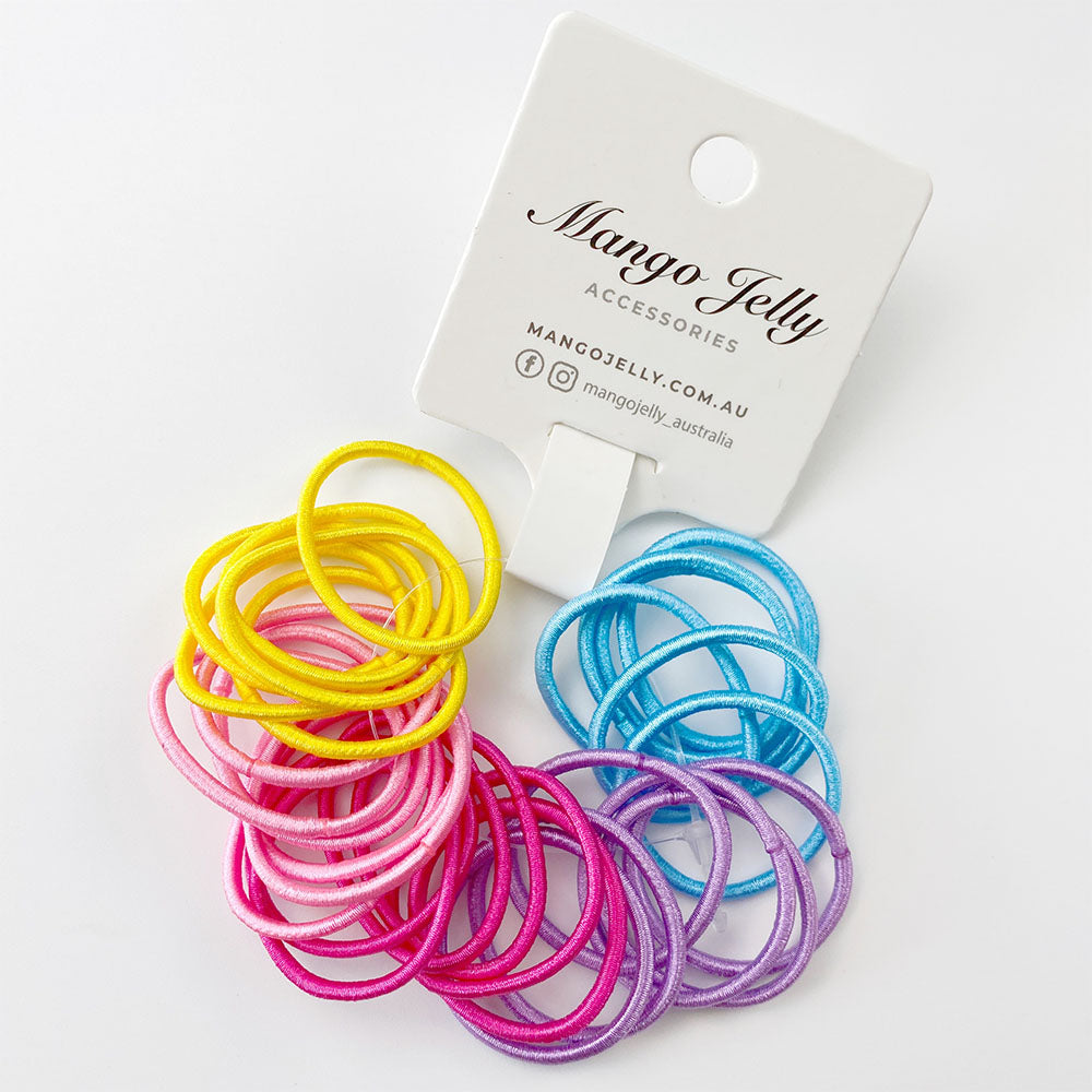 MANGO JELLY Kids Hair Ties (3cm) - Classic Summer Bright -Twin Pack Main image