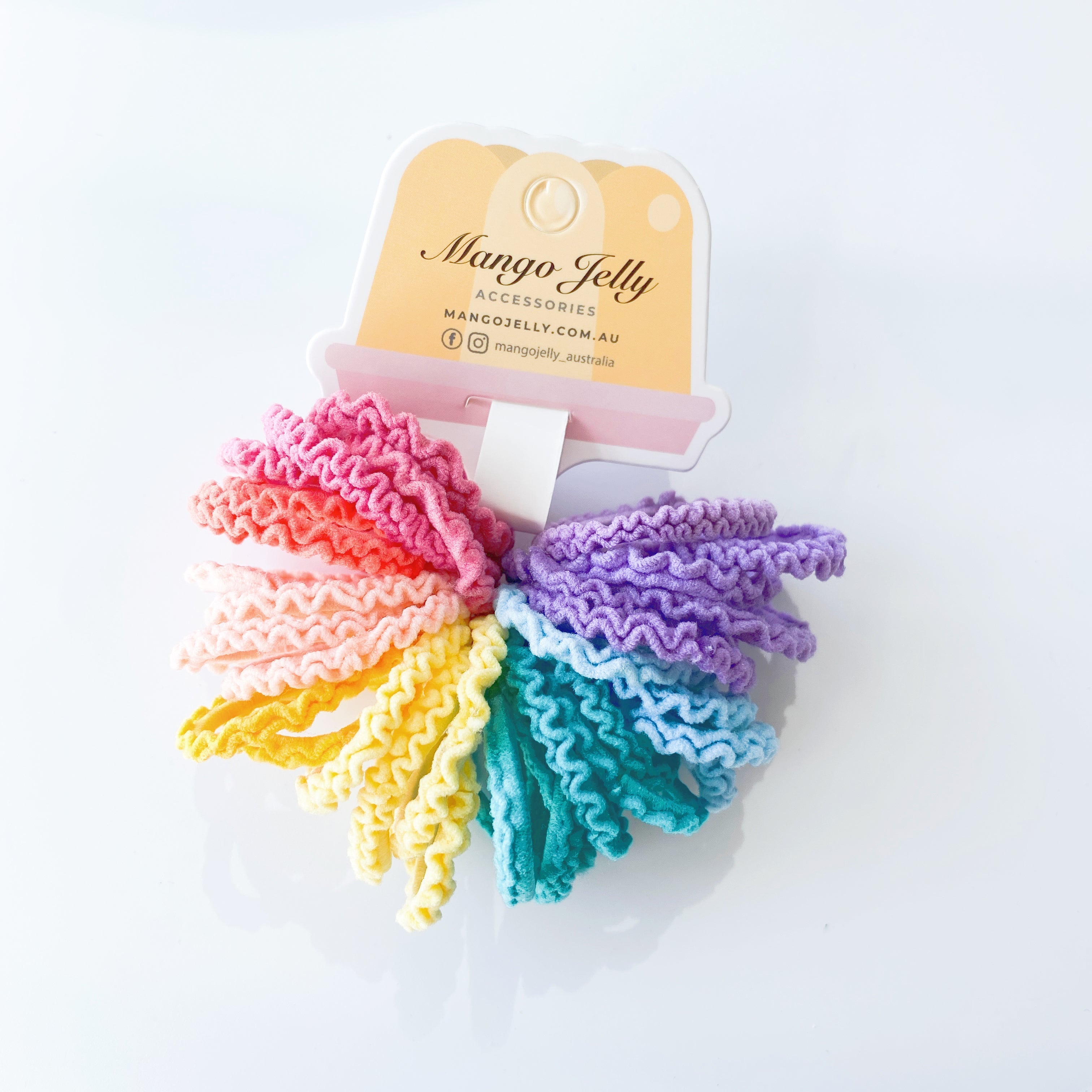 MANGO JELLY Kids Hair Ties (3cm) - Lace Candy - Six Pack Secondary image