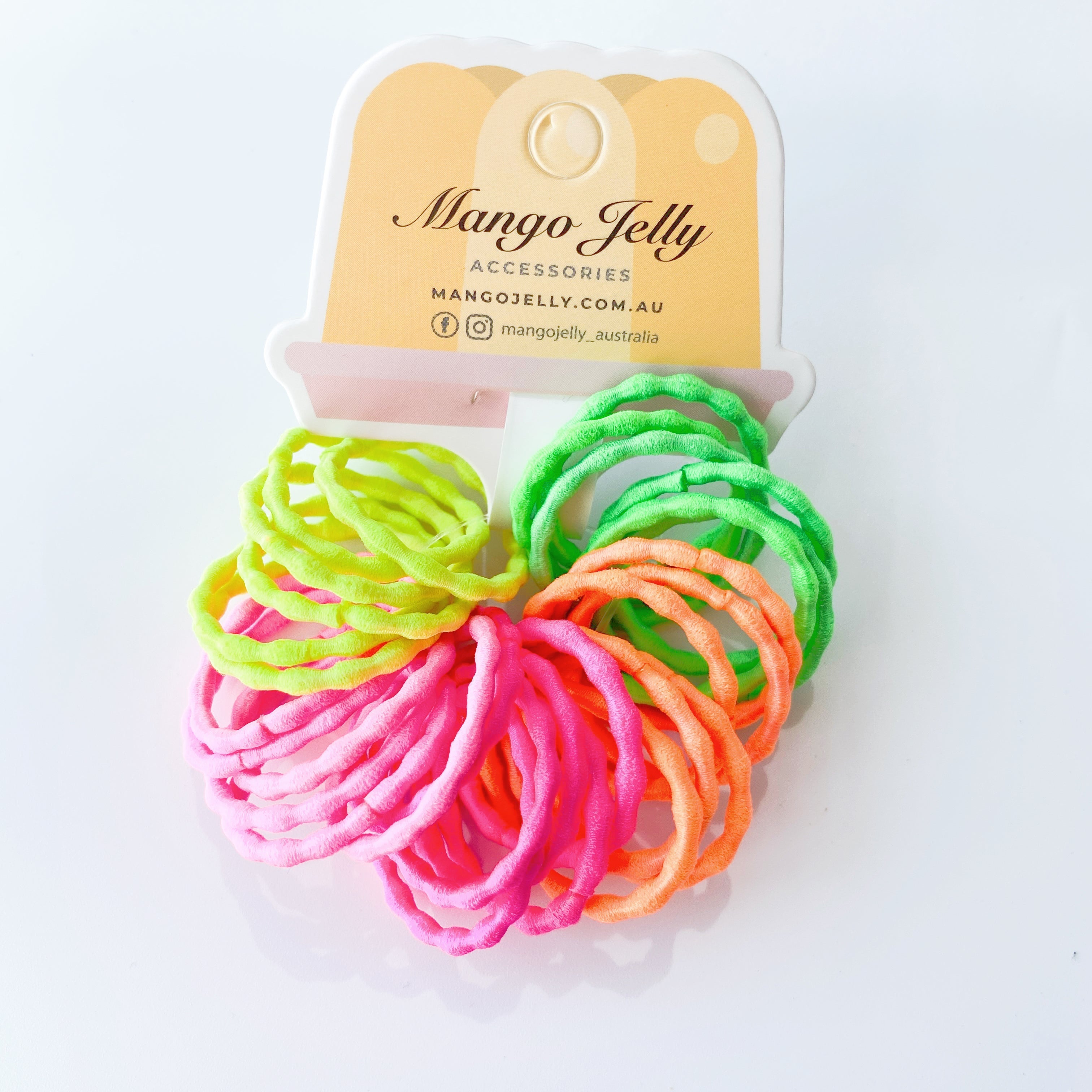 MANGO JELLY Kids Hair Ties (3cm) - Silky Pop Neon -Twin Pack Secondary image