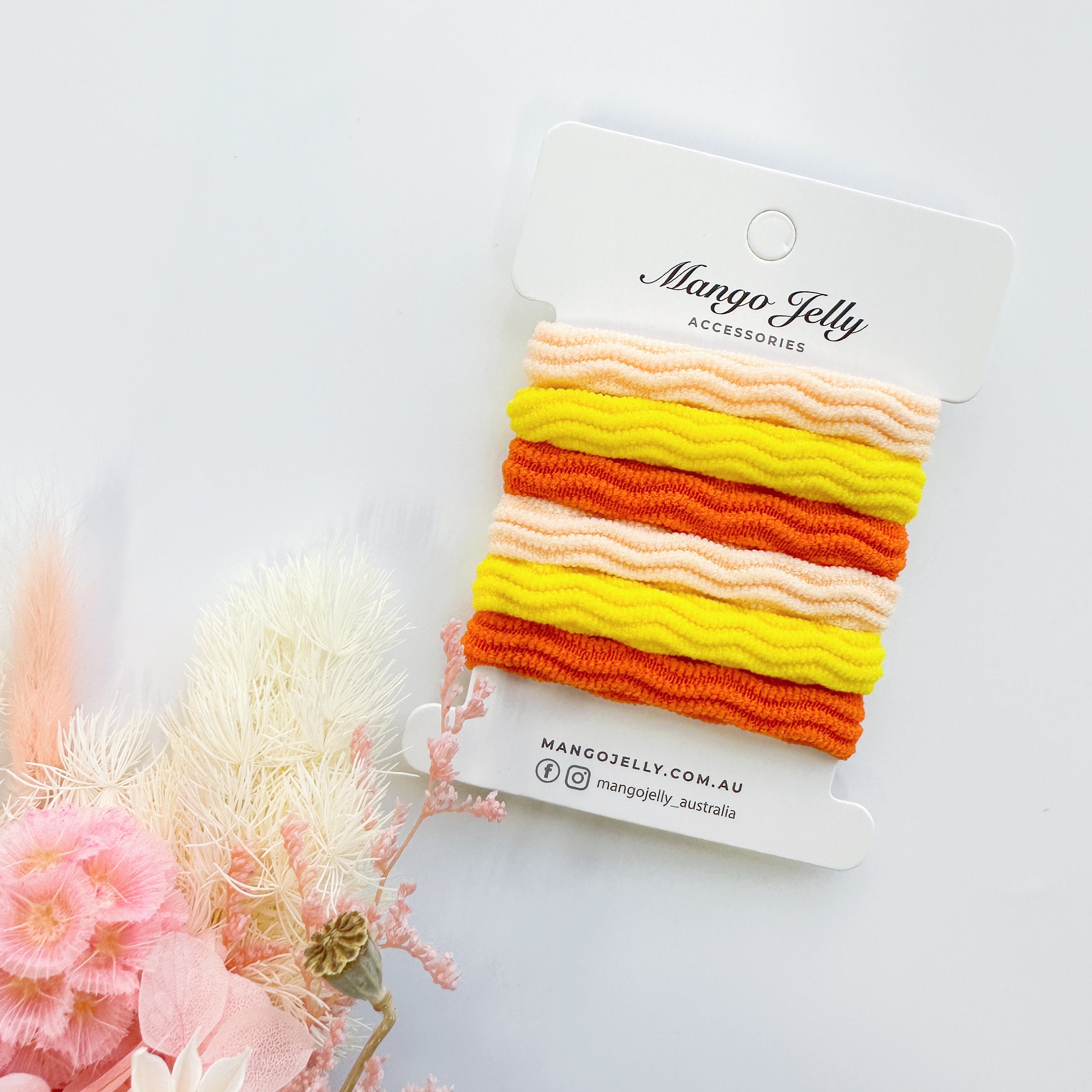 MANGO JELLY Metal Free Textured Hair ties 4cm (Thick) - Autumn-One Pack Main image
